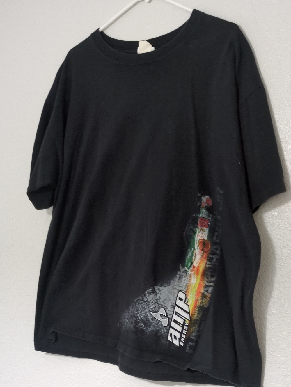 Nascar Black Short Sleeve Graphic Tee with Multicolor Race Car Print Dale Jr XXL